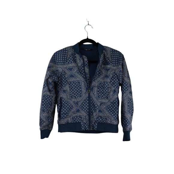 The North Face Blue & White Bandana Print Jacket‎ Size Big Girls M (10/12) - Picture 1 of 10